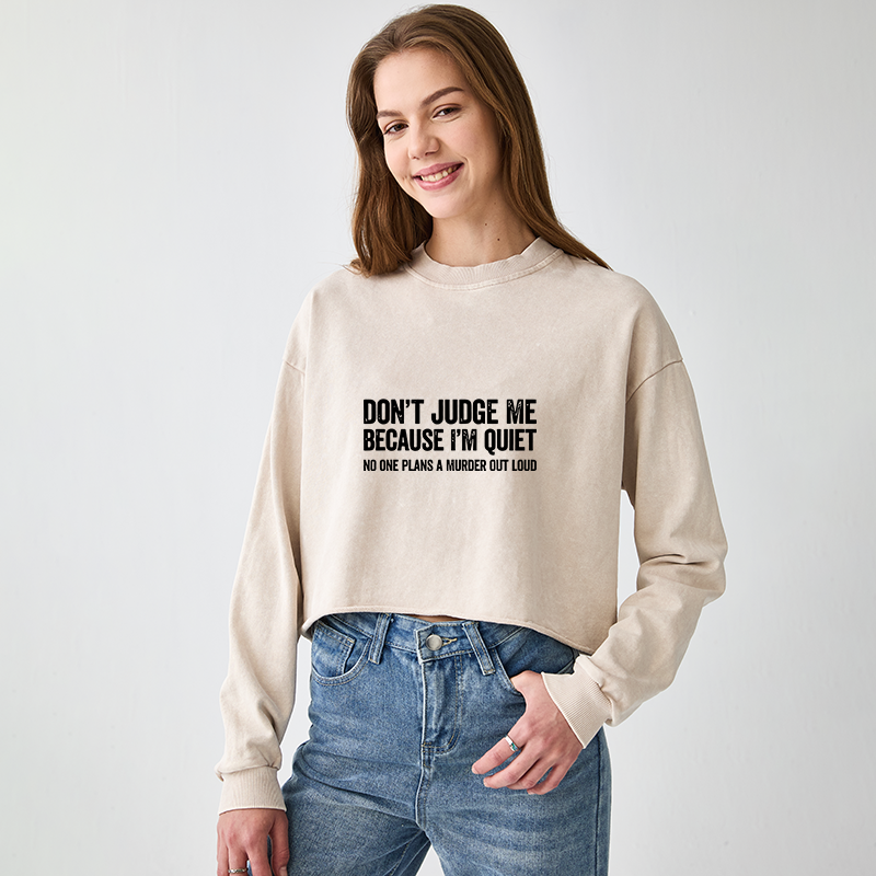 Tokyo-Tiger Sarcastic Funny Quote Washed Crop Sweatshirt