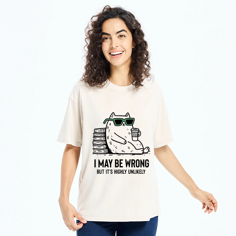 Tokyo-Tiger Cool Cat Coffee Book Funny Meme Washed T-Shirt