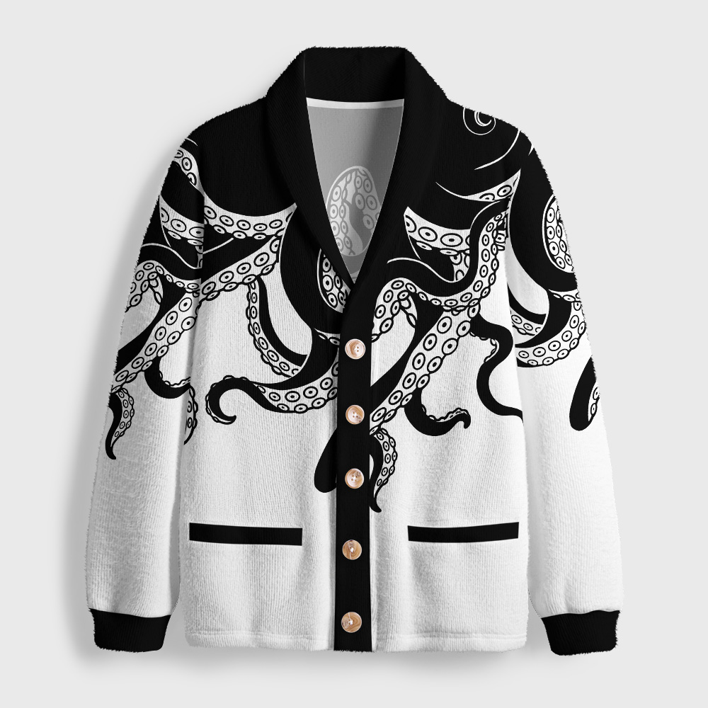 Tokyo-Tiger Abyss Octopus Shawl Collar Cardigan