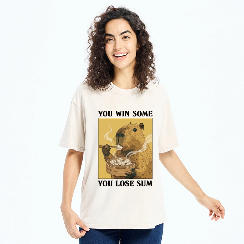 Tokyo‑Tiger Meme Capybara Snack Washed T‑Shirt