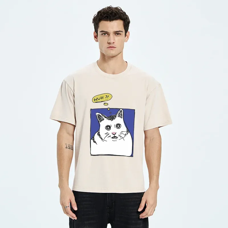 Tokyo-Tiger Confused Cat Meme Washed T-Shirt
