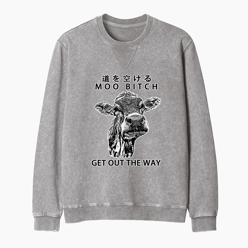 Tokyo-Tiger Funny Cow Washed Terry Sweatshirt