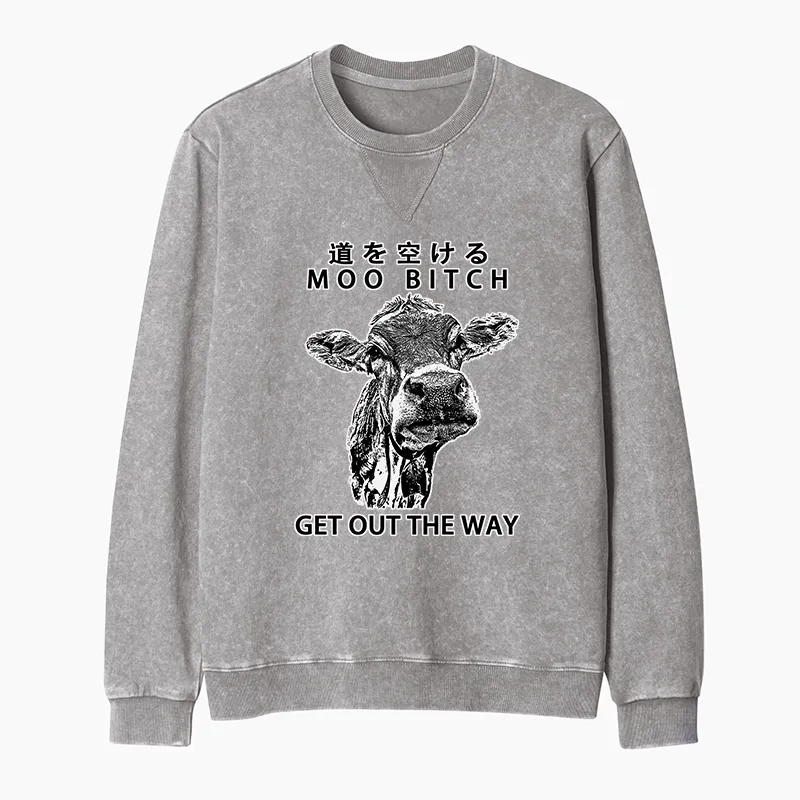 Tokyo-Tiger Funny Cow Washed Terry Sweatshirt