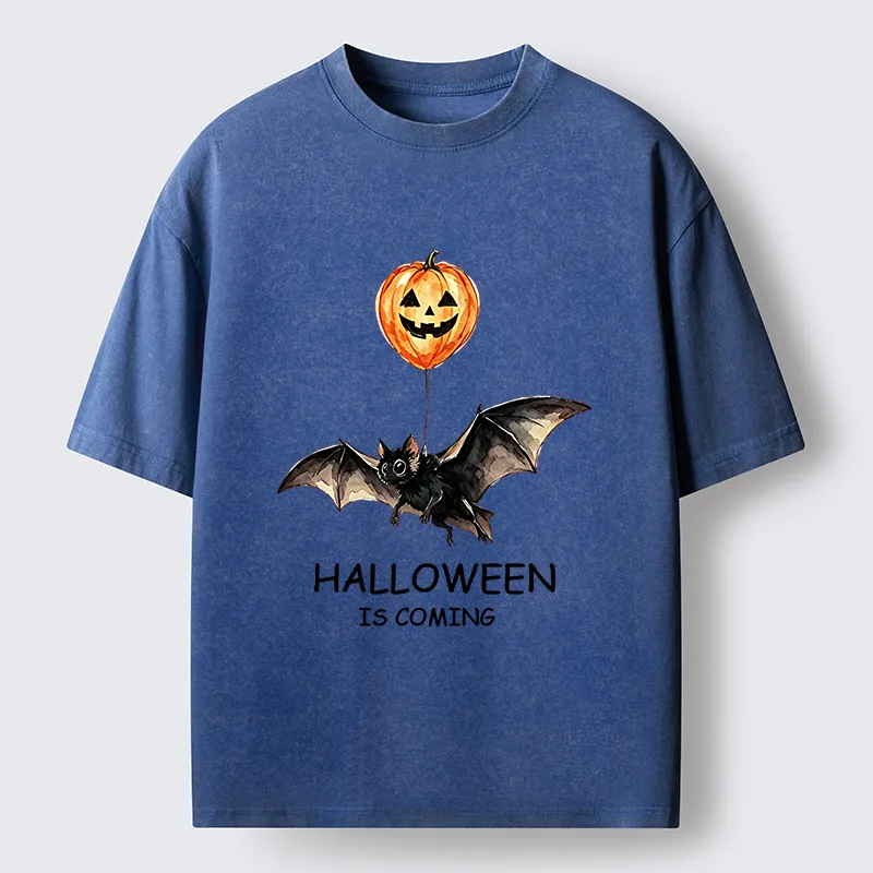 Tokyo‑Tiger Pumpkin Balloon Bat Meme Washed T‑Shirt