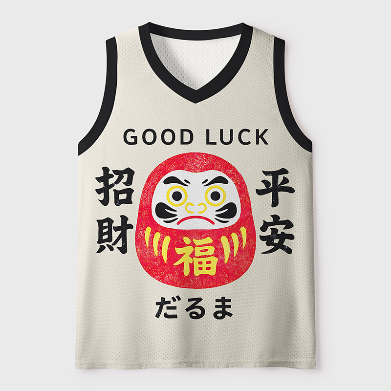 Tokyo-Tiger Good Luck Daruma Mesh Tank Top