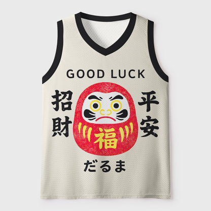 Tokyo-Tiger Good Luck Daruma Mesh Tank Top