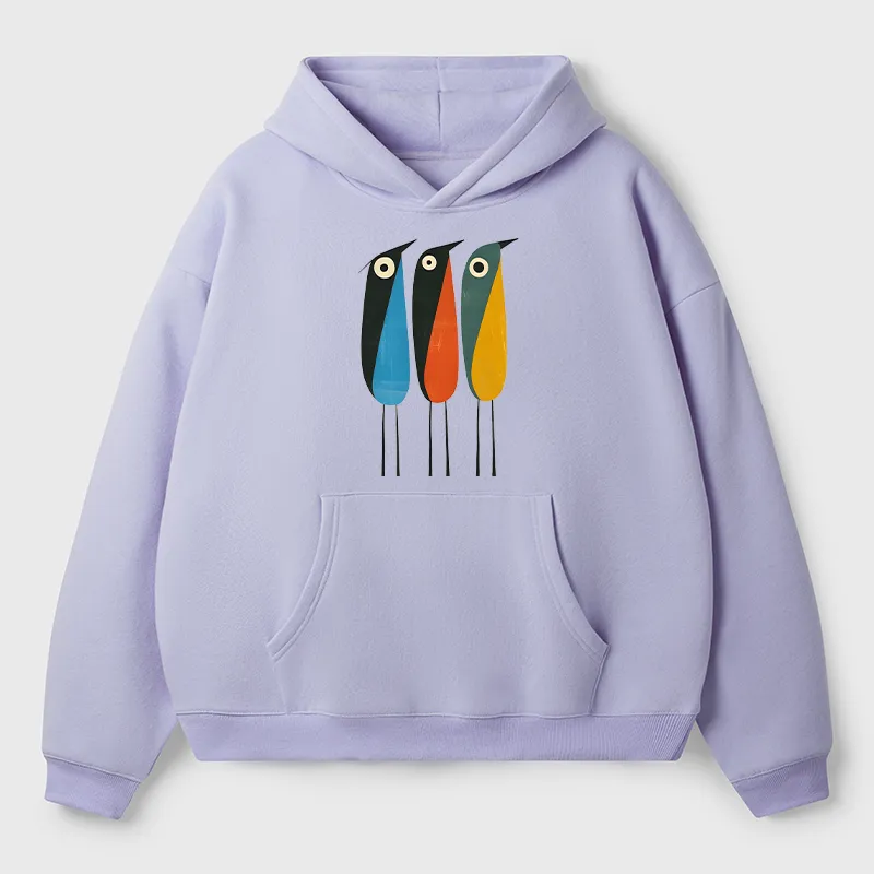 Tokyo-Tiger Bold Shape Birds Adult Fleece Hoodie