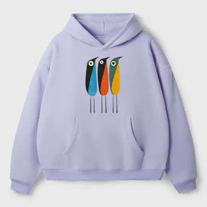 Tokyo-Tiger Bold Shape Birds Adult Fleece Hoodie