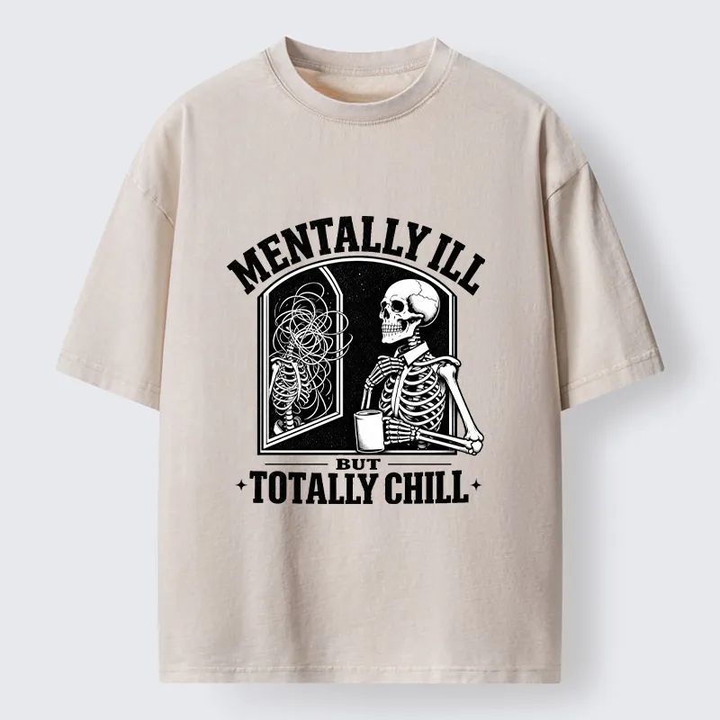 Tokyo‑Tiger Chill Crazy Skeleton Meme Washed T‑Shirt Sale
