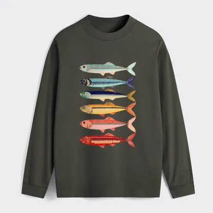 Tokyo‑Tiger Colorful Fish Stack Classic Long Sleeve T-Shirt