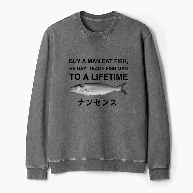 Tokyo-Tiger Funny To A Lifetime Washed Terry Sweatshirt