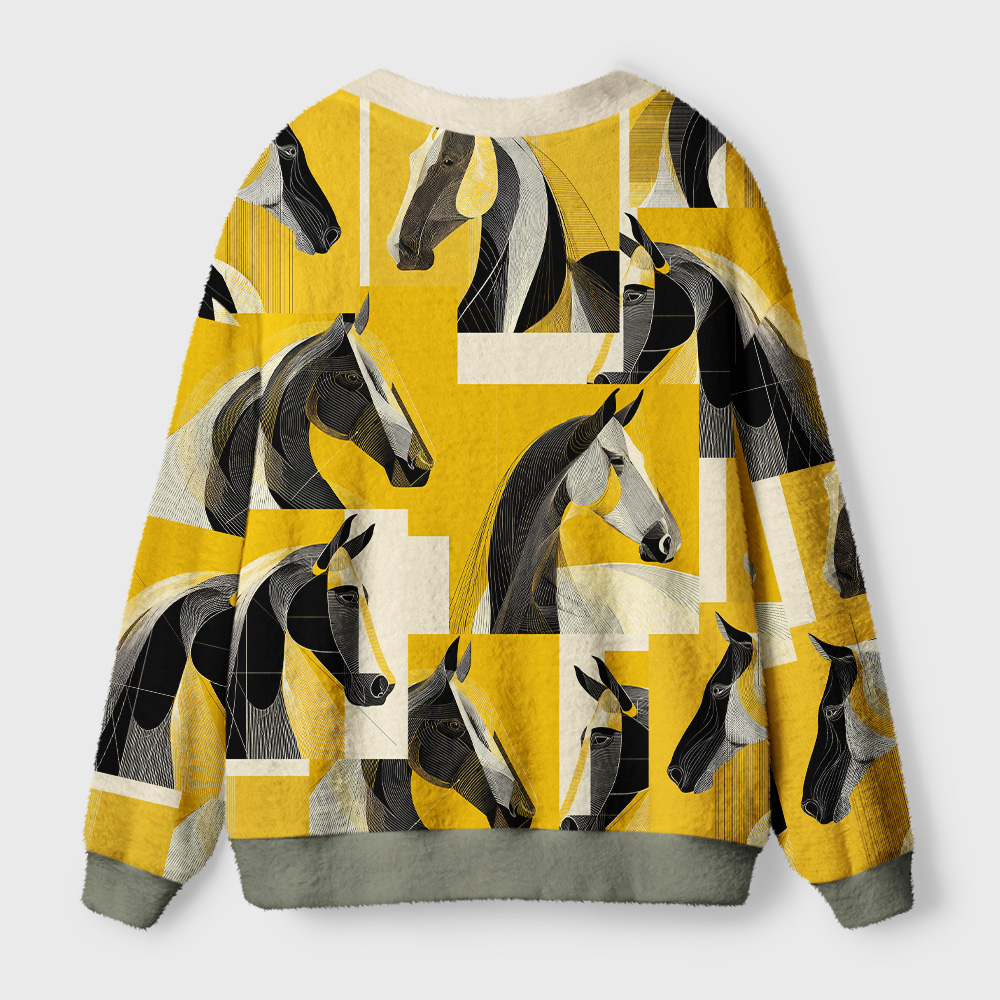 Tokyo-Tiger Golden Gallop Ugly Cardigan Sweater
