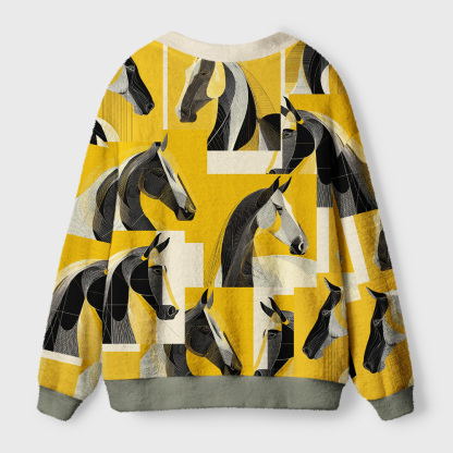 Tokyo-Tiger Golden Gallop Ugly Cardigan Sweater