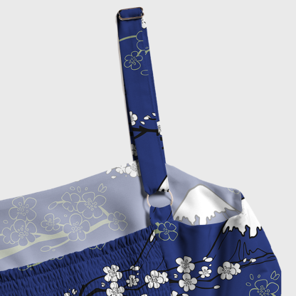 Tokyo-Tiger Mt. Fuji Blossoms Maxi Dress