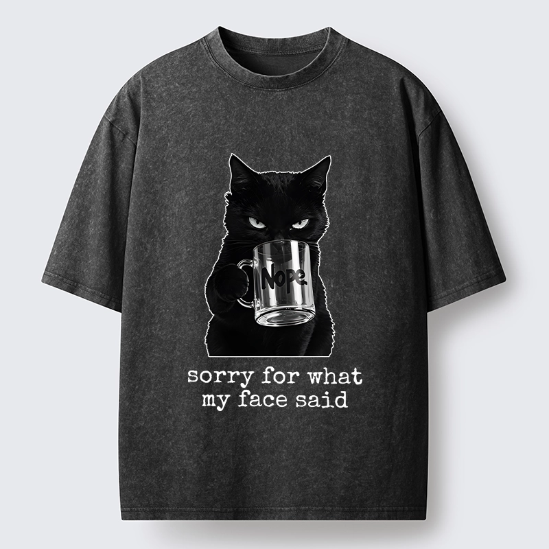 Tokyo‑Tiger Funny Sassy Cat Washed T‑Shirt