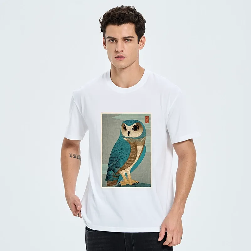 Tokyo-Tiger Vintage Owl Woodblock Art Classic T-Shirt