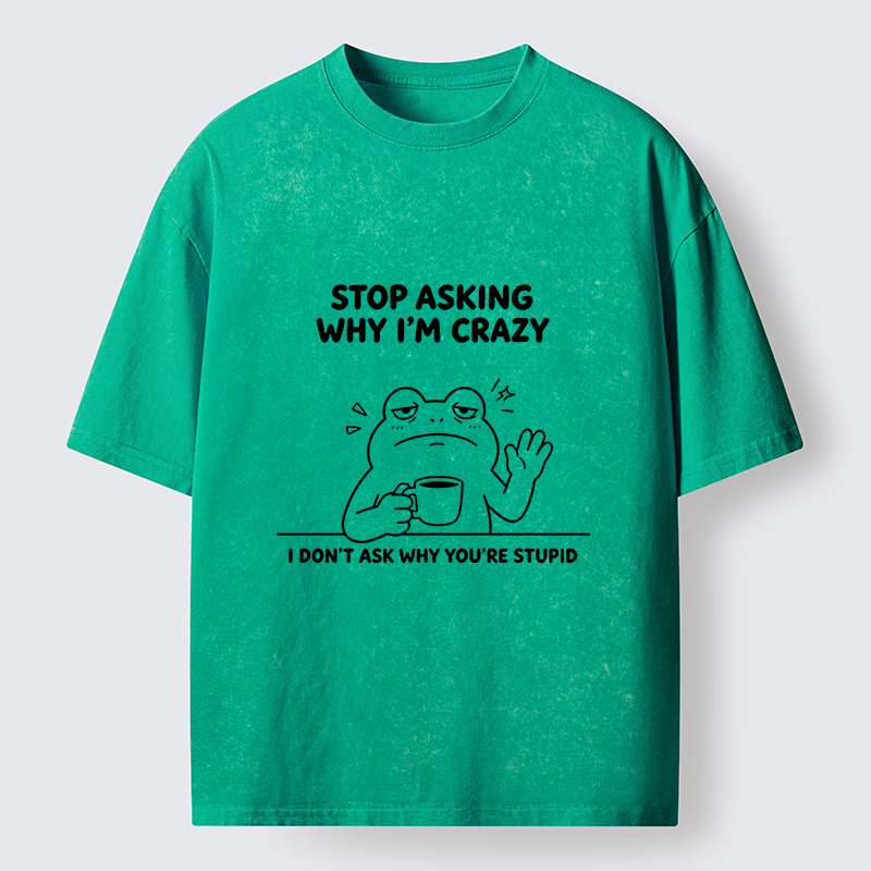 Tokyo-Tiger Mad Coffee Frog Meme Washed T-Shirt