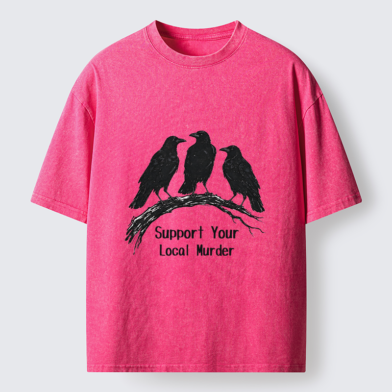 Tokyo-Tiger Crow Group Funny Meme Washed T-Shirt