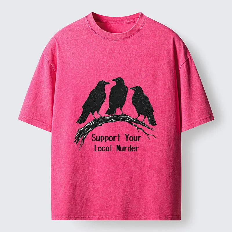 Tokyo-Tiger Crow Group Funny Meme Washed T-Shirt
