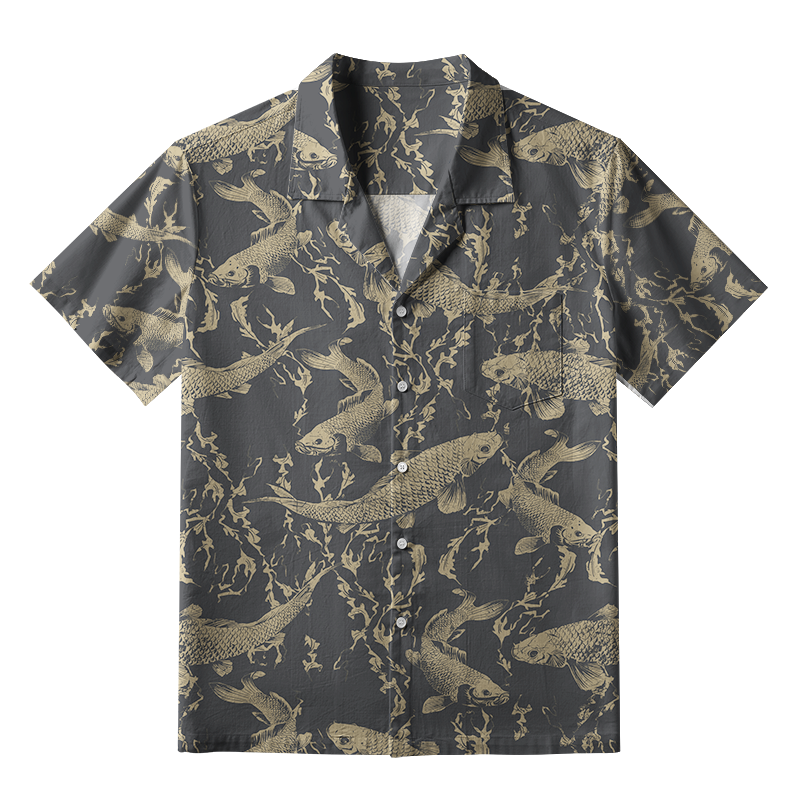 Tokyo-Tiger Vintage Japanese Koi Aloha Hawaiian Shirt