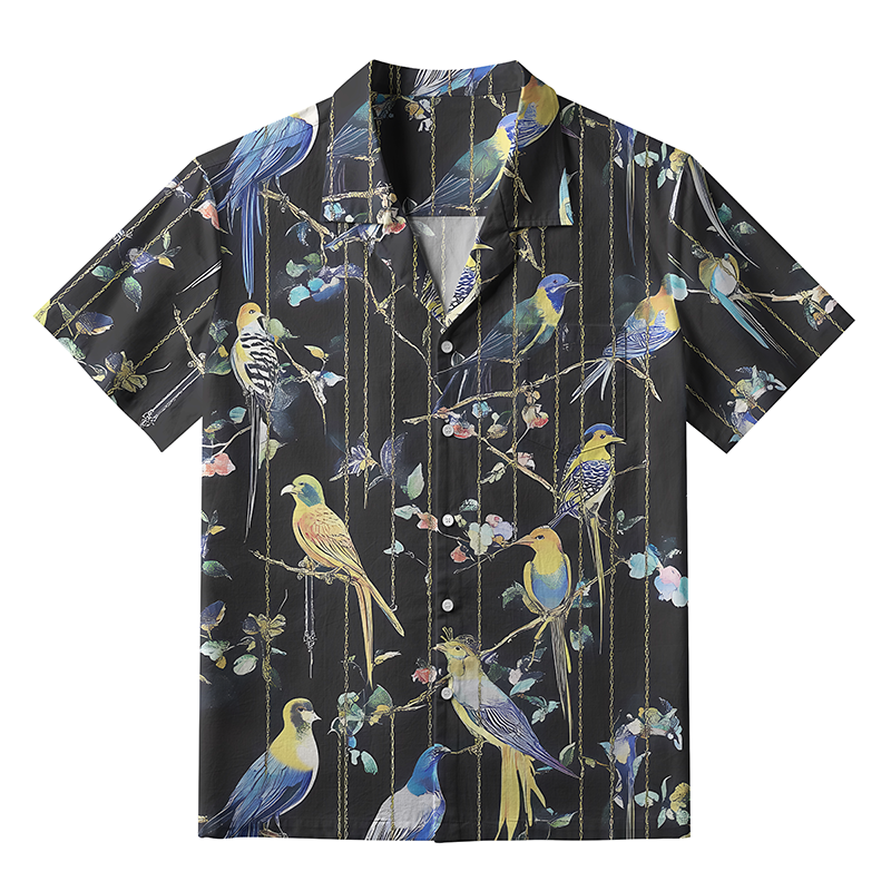 Tokyo-Tiger Parrots On Branch Aloha Hawaiian Shirt