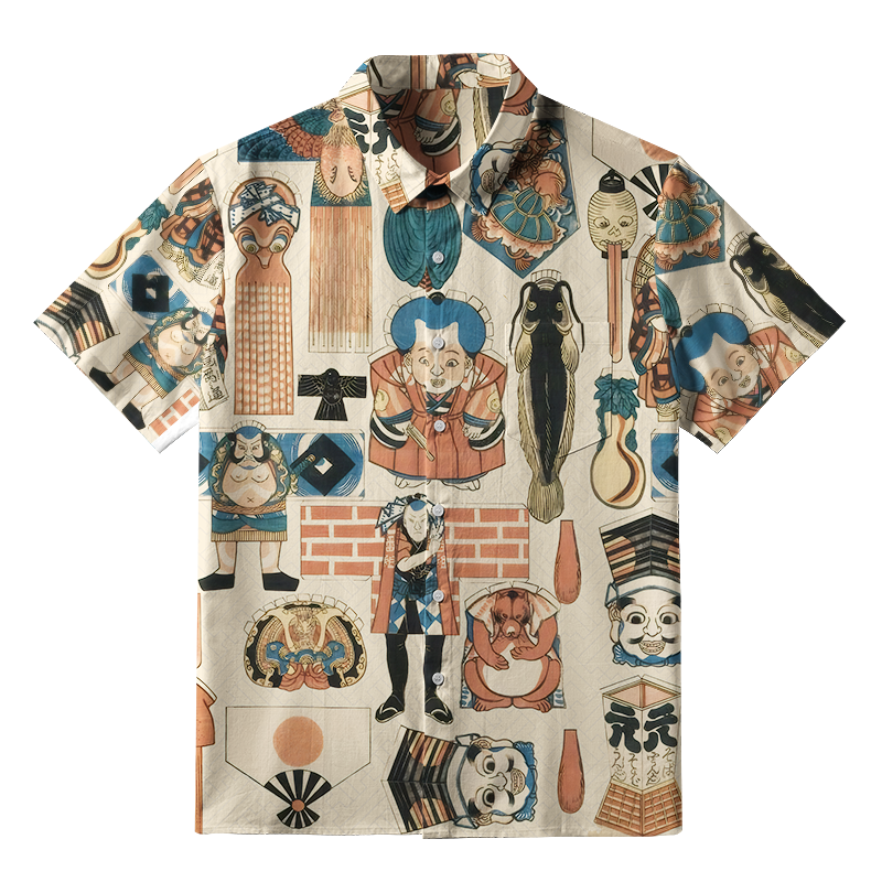 Tokyo-Tiger Japan's Cultural Kaleidoscope Button-up Shirt