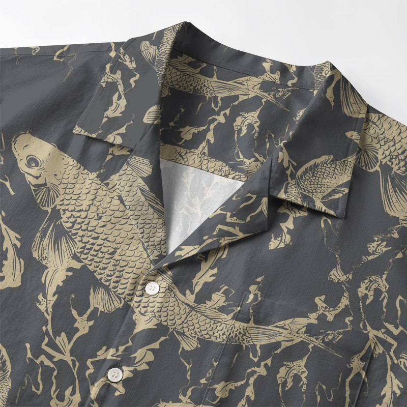 Tokyo-Tiger Vintage Japanese Koi Aloha Hawaiian Shirt
