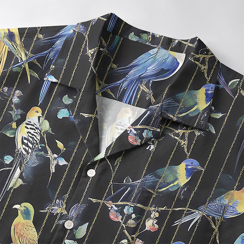 Tokyo-Tiger Parrots On Branch Aloha Hawaiian Shirt
