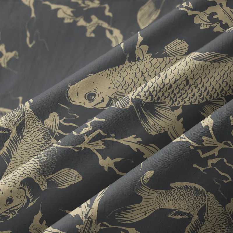 Tokyo-Tiger Vintage Japanese Koi Button-up Shirt