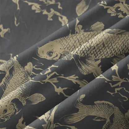 Tokyo-Tiger Vintage Japanese Koi Button-up Shirt