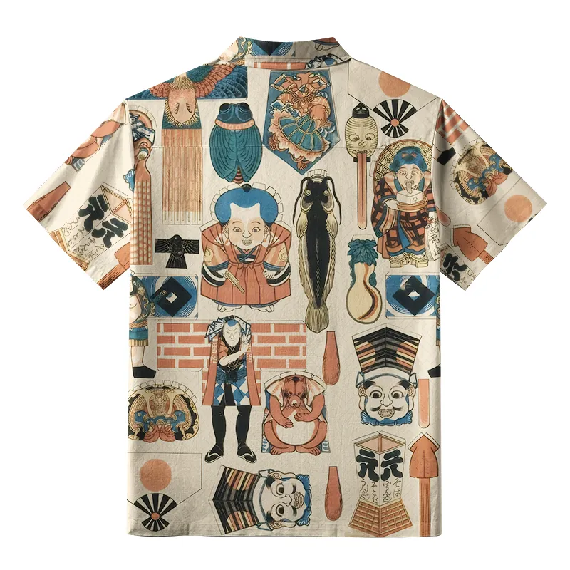 Tokyo-Tiger Japan's Cultural Kaleidoscope Button-up Shirt