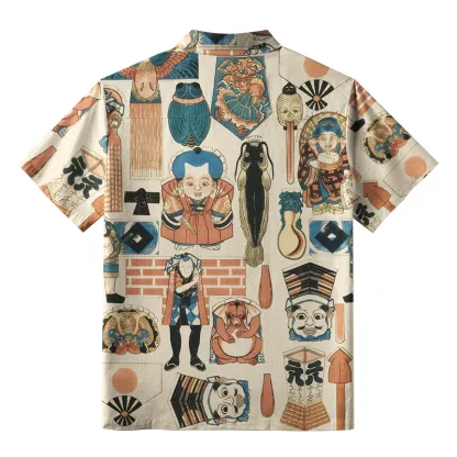 Tokyo-Tiger Japan's Cultural Kaleidoscope Button-up Shirt