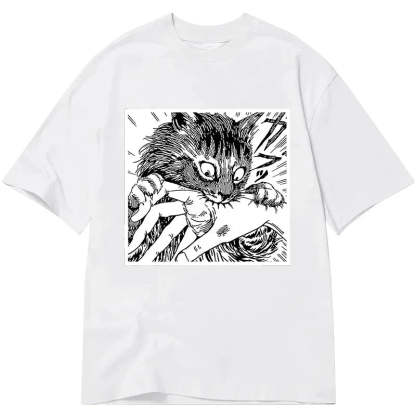 Tokyo-Tiger Creepy Cat Anime Horror Anteater Classic T-Shirt