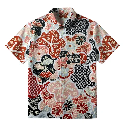 Tokyo-Tiger Floral Symphony Button-up Shirt