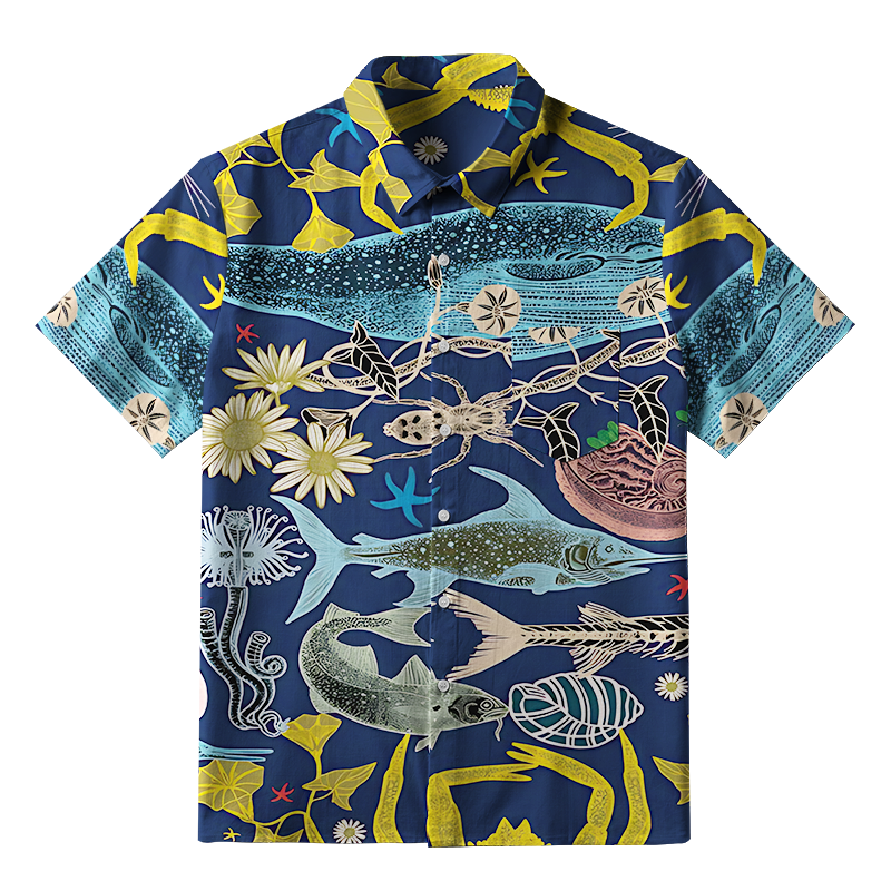 Tokyo-Tiger Marine Species Button-up Shirt