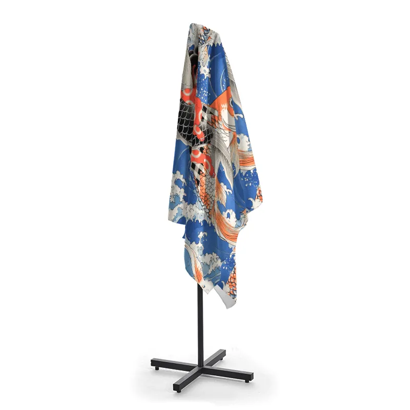 Tokyo-Tiger Sumo Wrestler Holding A Koi Beach Towel