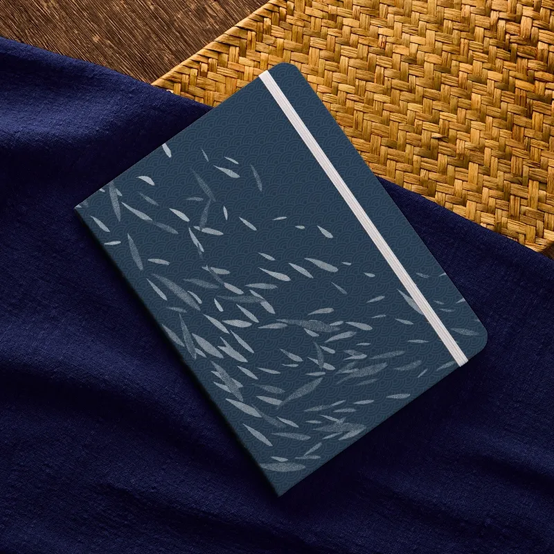 Tokyo-Tiger Falling Leaves And Ripples Notebook