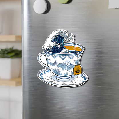 Tokyo-Tiger The Great Kanagawa Tea Wave Fridge Magnet