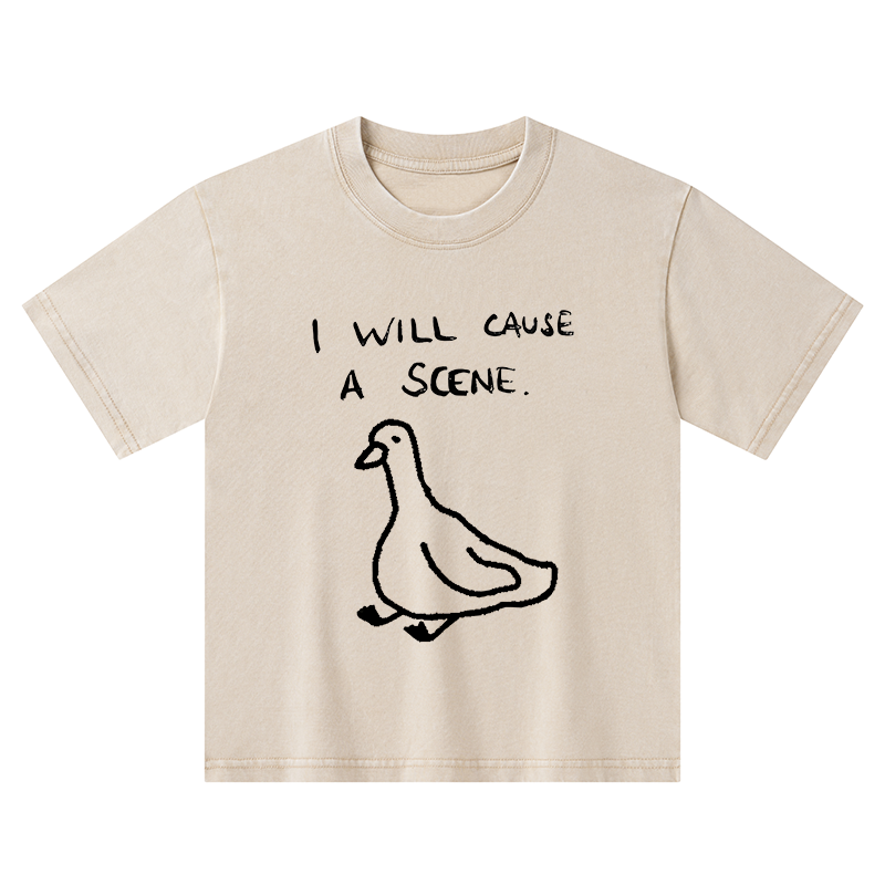 Tokyo-Tiger Stupid Goose Funny Japan Retro Kids Washed T-Shirt