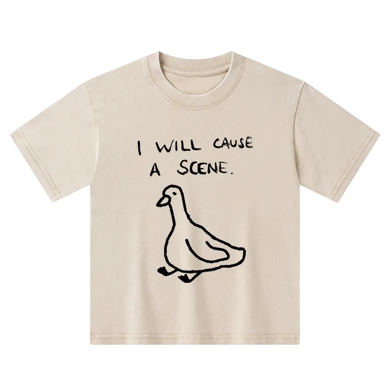 Tokyo-Tiger Stupid Goose Funny Japan Retro Kids Washed T-Shirt