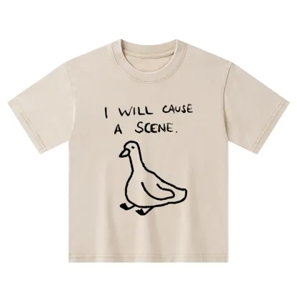 Tokyo-Tiger Stupid Goose Funny Japan Retro Kids Washed T-Shirt