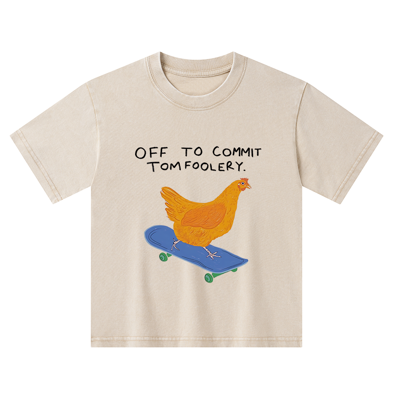 Tokyo-Tiger Chicken Was About To Do Something Bad Kids Washed T-Shirt