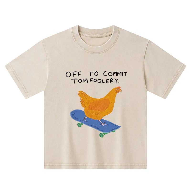 Tokyo-Tiger Chicken Was About To Do Something Bad Kids Washed T-Shirt