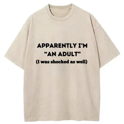 Tokyo-Tiger I Was Shocked That I Had Become An Adult Washed T-Shirt