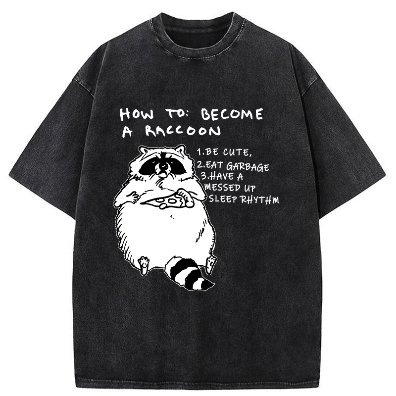 Tokyo-Tiger How To Become A Raccoon Washed T-Shirt