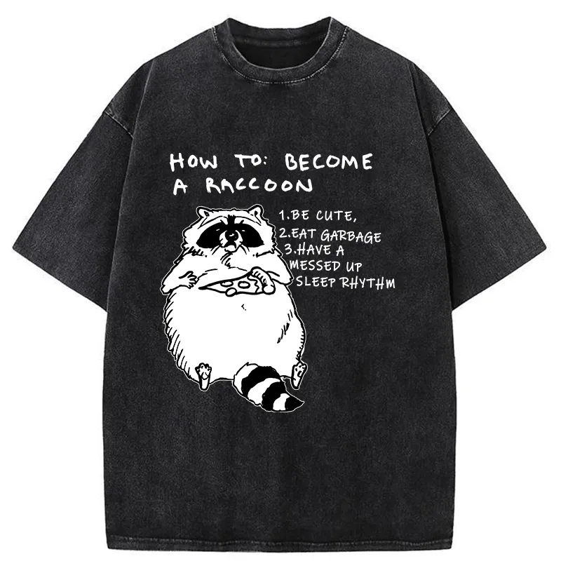 Tokyo-Tiger How To Become A Raccoon Washed T-Shirt