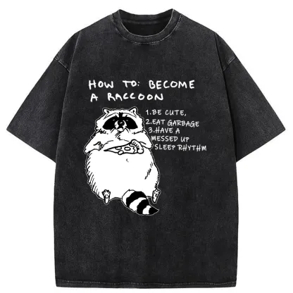 Tokyo-Tiger How To Become A Raccoon Washed T-Shirt
