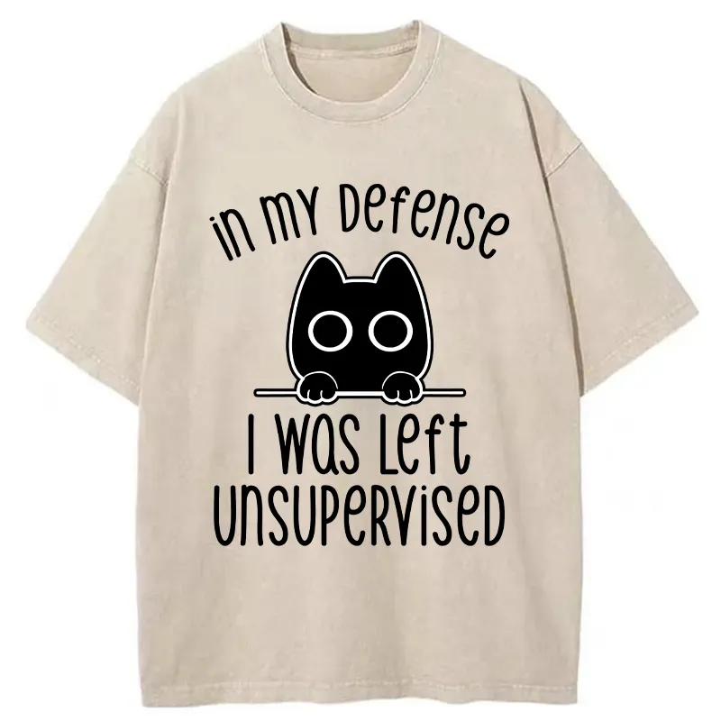 Tokyo-Tiger Defending Cat Funny Washed T-Shirt