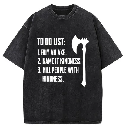 Tokyo-Tiger Axe Joke Washed T-Shirt