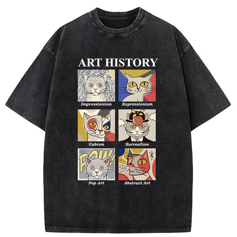 Tokyo-Tiger Art History About Cats Washed T-Shirt